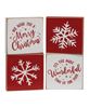 Picture of Merry Christmas/Snowflake Square Block, 4/Set