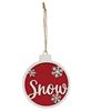 Picture of Glittered Woden Joy/Snow Bulb Ornament, 2/Set