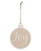 Picture of Glittered Woden Joy/Snow Bulb Ornament, 2/Set