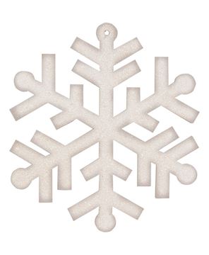 Picture of Wooden Glitter Snowflake Ornament, 6.5", 2/Set