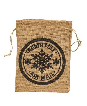 Picture of North Pole Air Mail Burlap Bag, 2/Set