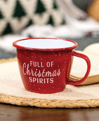 Picture of Full Of Christmas Spirits Red Enamel Mug