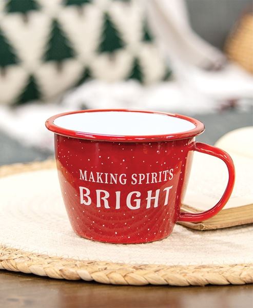 Picture of Making Spirits Bright Red Enamel Mug