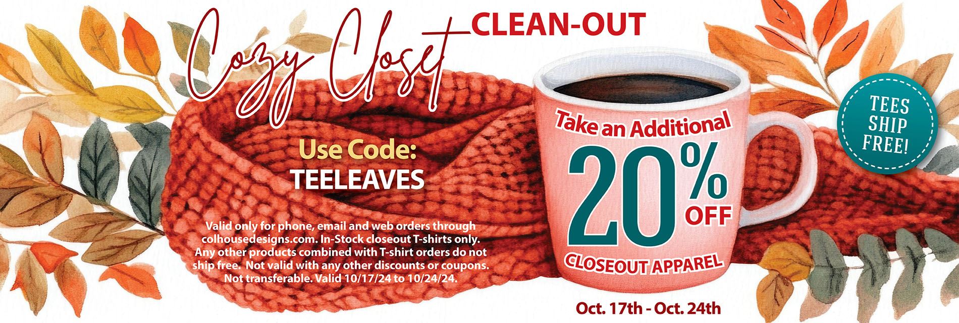 20% Off Closeout Apparel