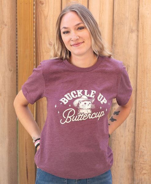 Picture of Buckle Up Buttercup T-Shirt, Heather Maroon