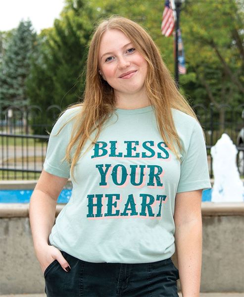 Picture of Bless Your Heart T-Shirt, Heather Dusty Blue