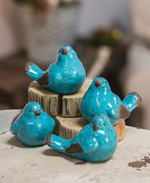 Picture of Resin Blue Birds, 4/Set