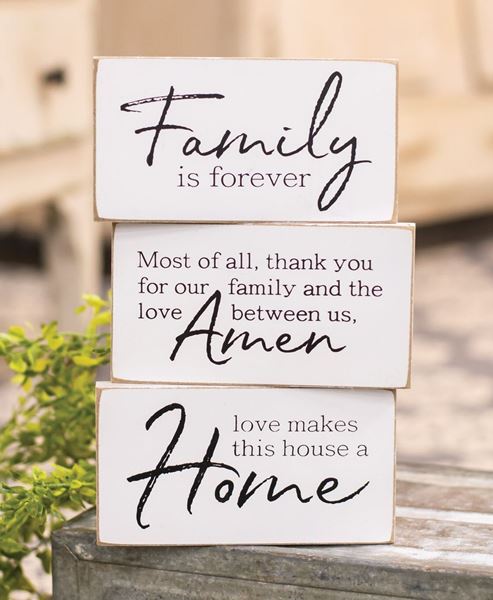 Picture of Family is Forever Wooden Block, 3/Set