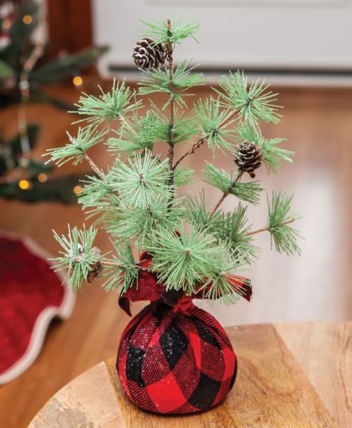 Picture of Buffalo Check Sparkle Pine Tree 12”