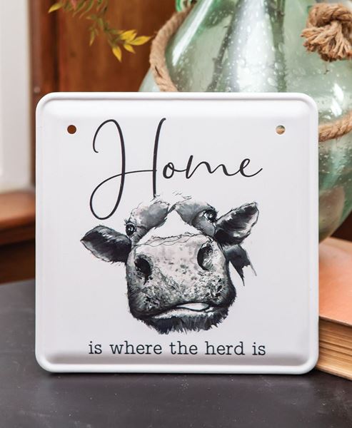 Picture of Home is Where the Herd Is Metal Sign