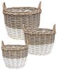 Picture of White Dipped Willow Gathering Basket Planters, 3/Set