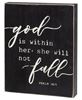 Picture of She Will Not Fall Box Sign