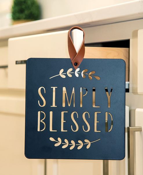 Picture of Simply Blessed Black Metal Cutout Plaque