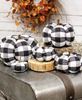 Picture of Black & White Buffalo Check Stuffed Pumpkin, 8"