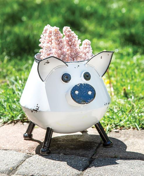 Picture of Distressed Enamel Piggy Planter