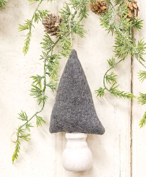 Picture of Solid Gray Fabric Christmas Tree Ornament 6"