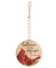 Picture of Christmas Cardinal Round Beaded Ornament, 2/Set