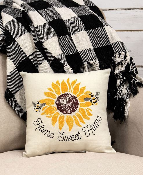 Picture of Home Sweet Home Bees & Sunflower Pillow