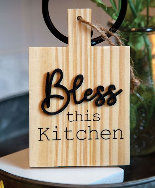 Picture of Bless This Kitchen Natural Cutting Board Ornament