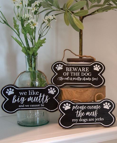 Picture of We Like Big Mutts Dog Bone Sign, 3/Set