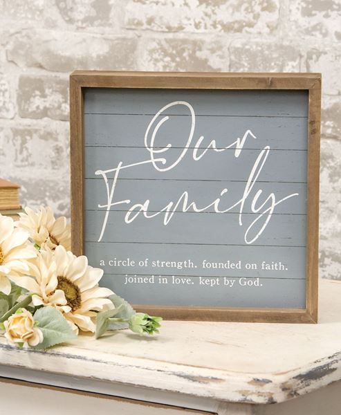 Picture of Our Family Slat-Look Framed Sign