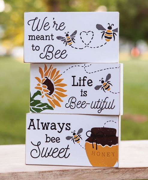 Picture of Bee-utiful Wooden Block, 3/Set