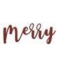 Picture of Red "Merry" Hanging Script Sign