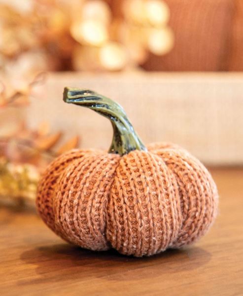 Picture of Burnt Orange Knit Pumpkin Small