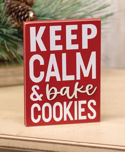 Picture of Keep Calm & Bake Cookies Block Sign