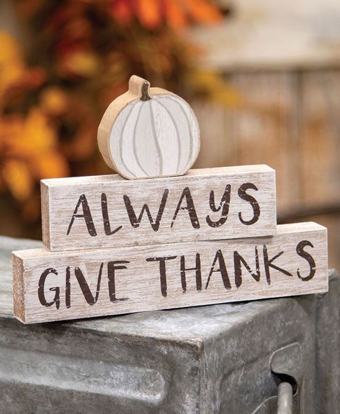 Picture of Always Give Thanks Pumpkin Blocks, 3/Set