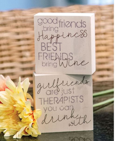 Picture of Best Friends Bring Wine Block, 2/Set