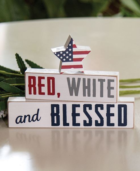 Picture of Red, White and Blessed Blocks, 3/Set