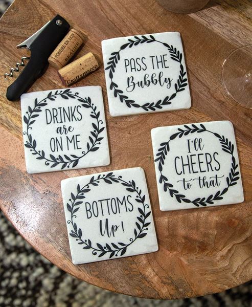 Picture of Pass the Bubbly Coasters, 4/Set