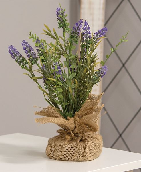 Picture of Purple Tabletop Wildflowers w/Burlap Base