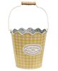 Picture of Fresh Garden Flowers Yellow Gingham Bucket