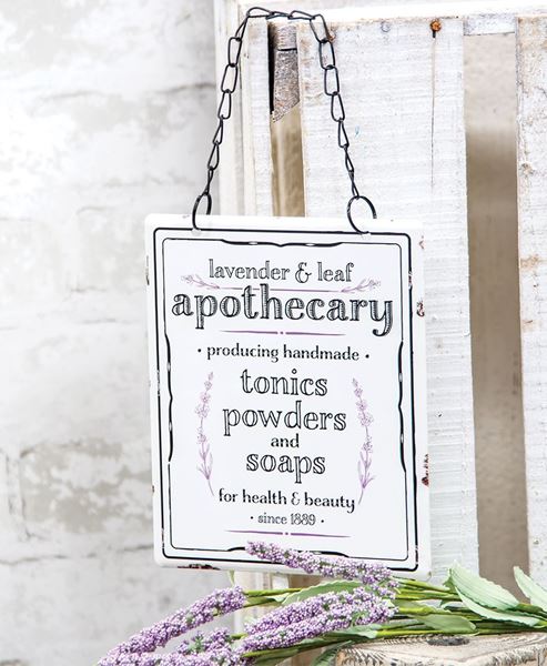 Picture of Lavender & Leaf Apothecary Hanging Metal Sign