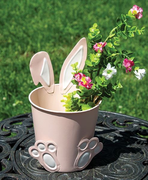 Picture of Pink Easter Bunny Metal Bucket