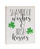 Picture of Shamrock Wishes & Irish Kisses Block Sign