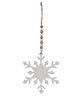 Picture of White Wood Snowflake Beaded Ornament, 4/Set