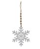 Picture of White Wood Snowflake Beaded Ornament, 4/Set