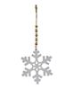 Picture of White Wood Snowflake Beaded Ornament, 4/Set