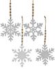 Picture of White Wood Snowflake Beaded Ornament, 4/Set