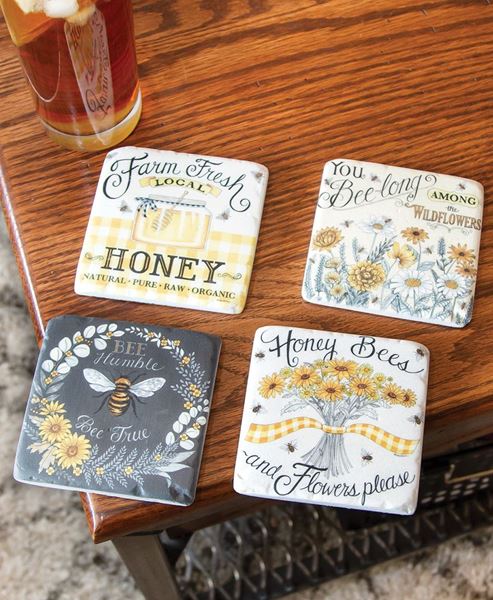 Picture of Farm Fresh Honey Resin Coasters, 4/Set