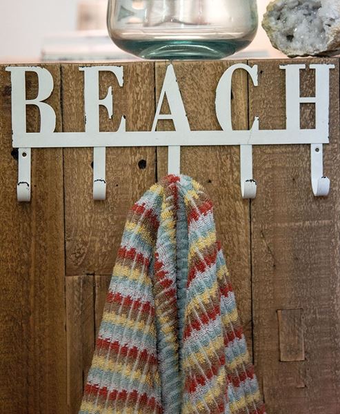 Picture of Beach Metal Wall Hook Sign