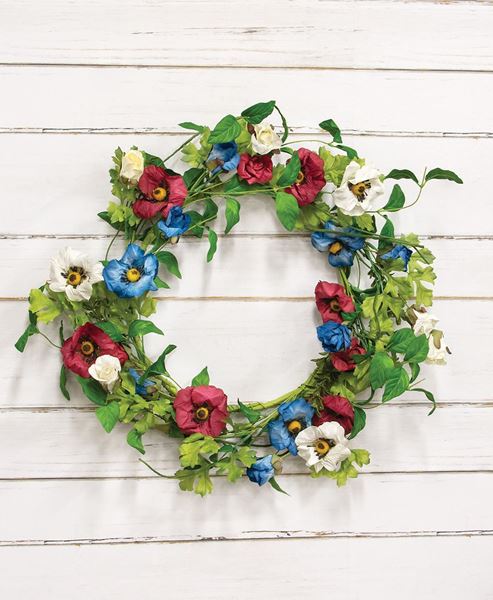 Picture of Americana Rose & Poppy Wreath