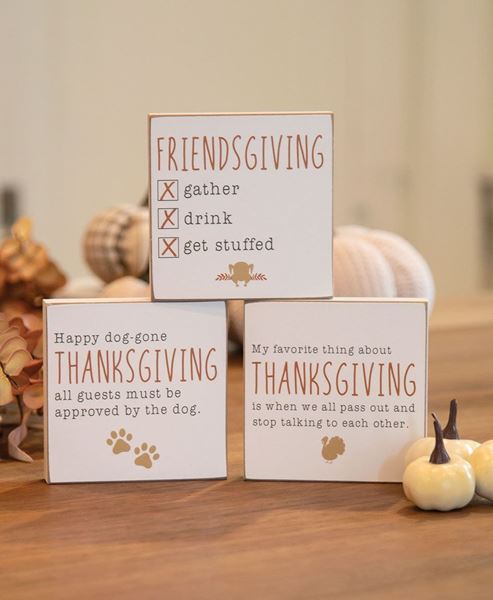 Picture of Friendsgiving Square Block, 3/Set