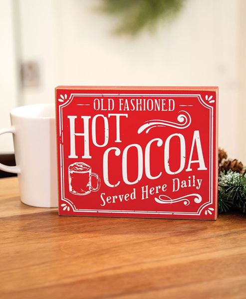 Picture of Hot Cocoa Served Here Daily Block Sign