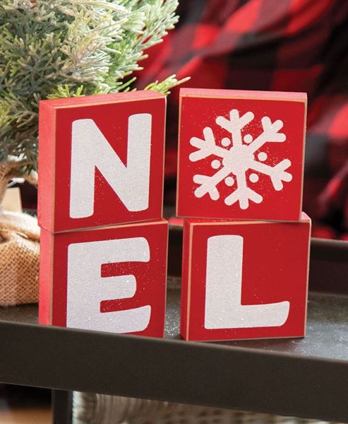 Picture of Sparkle NOEL Word Blocks, 4/Set