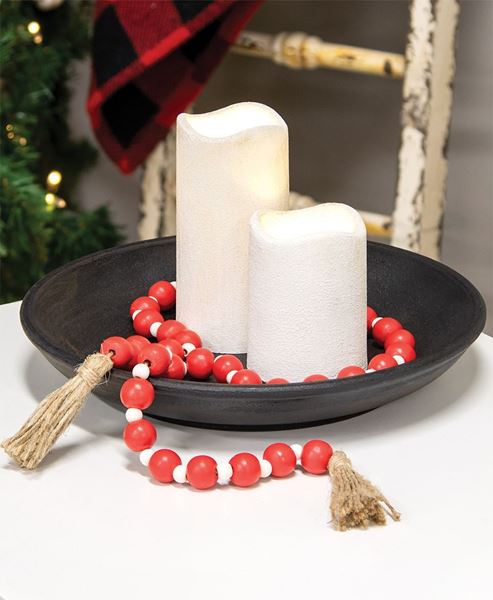 Picture of Red & White Bead Garland w/Tassel