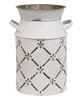 Picture of Whitewashed Fleur De Lis Galvanized Milk Can, Large